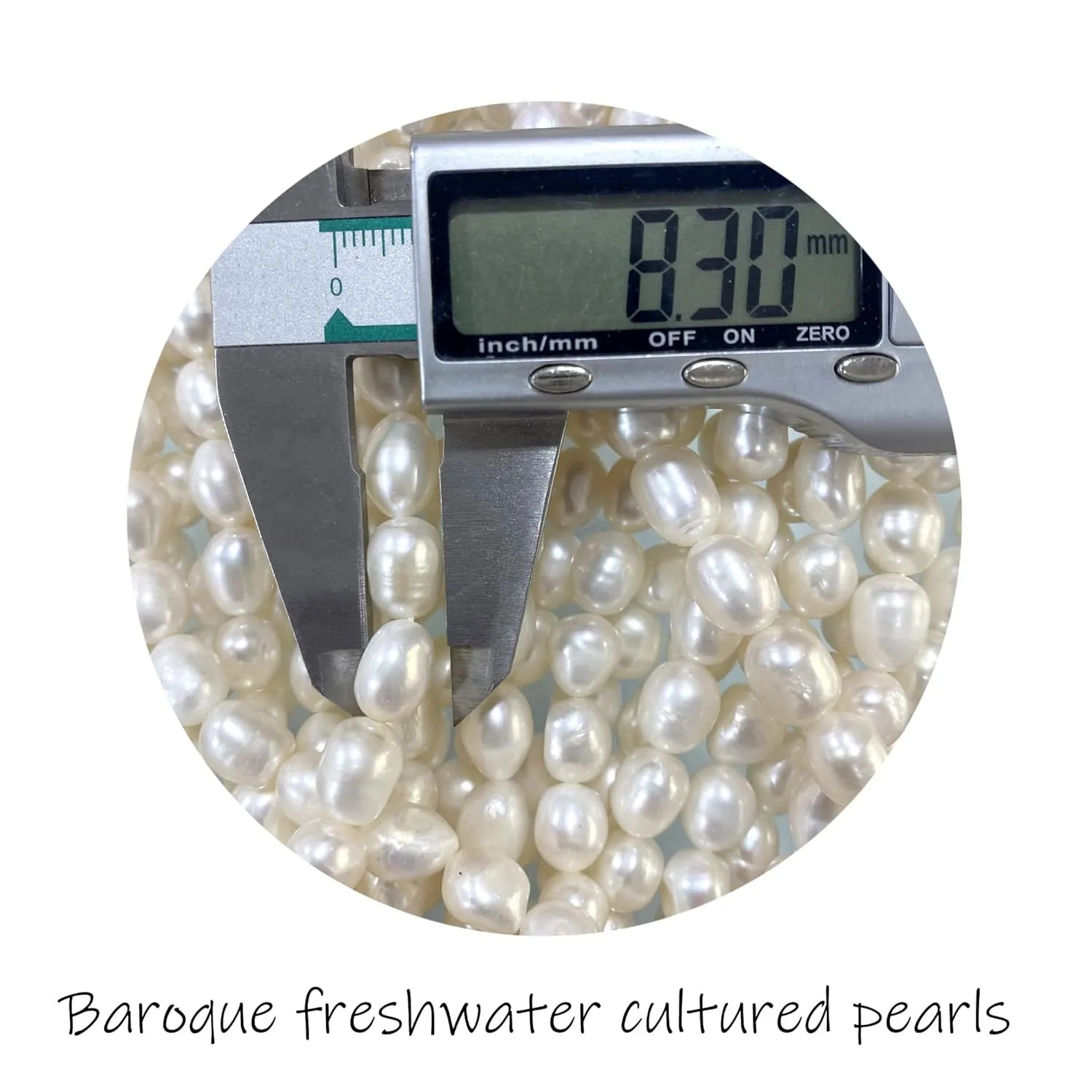 Cultured Freshwater Baroque Pearl Stretch Bracelet 8 Inch, 8-9 mm/Natural White Color