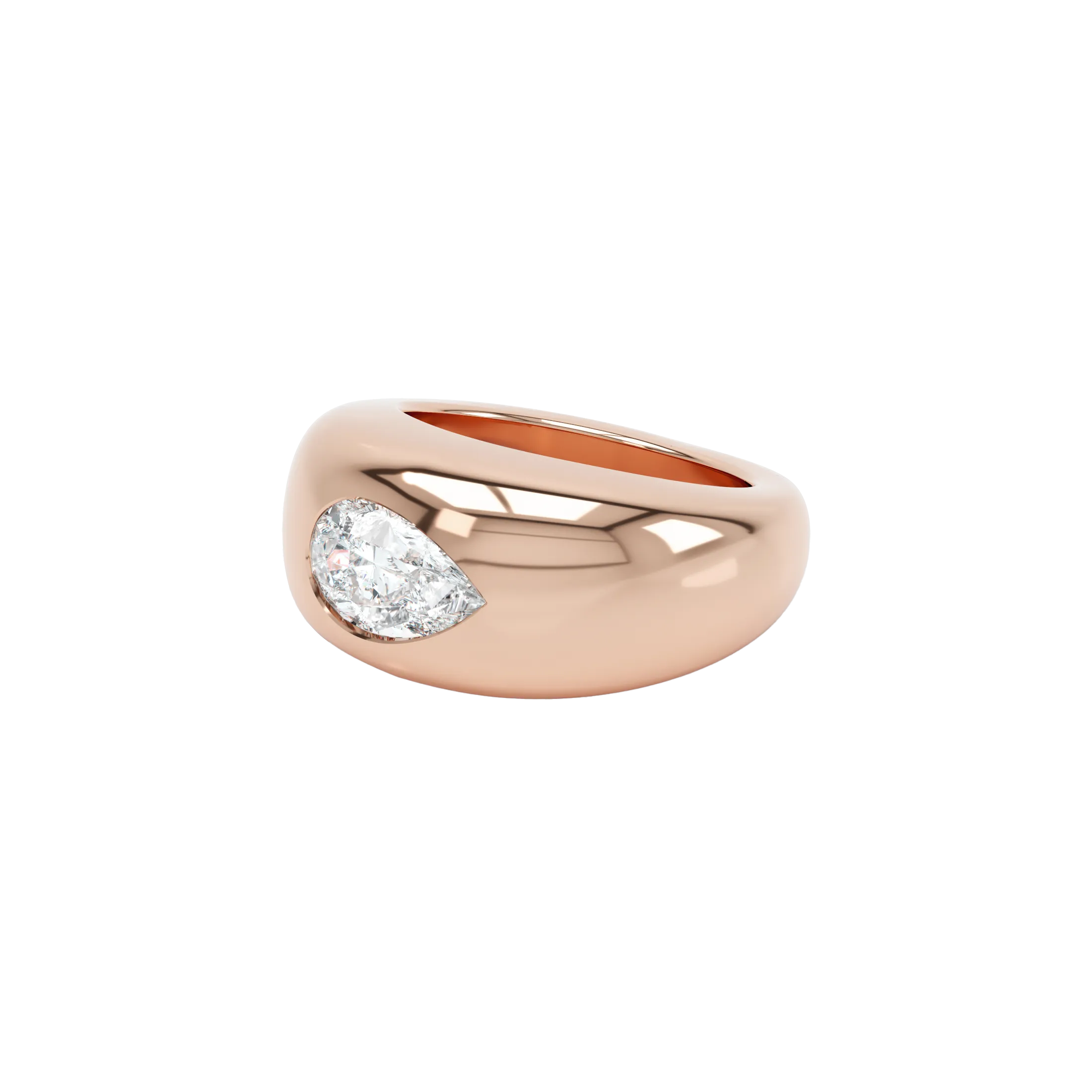 Curve diamond ring