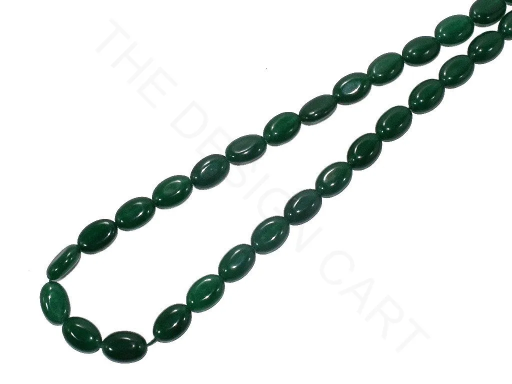 Dark Green Oval Jade Semi Precious Stones