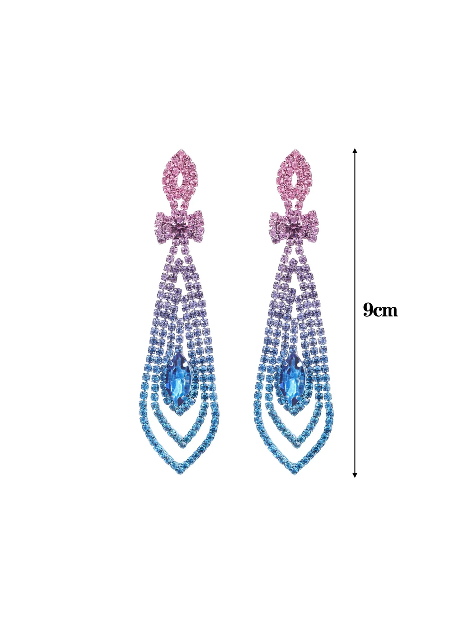 Dazzling Full Rhinestone Long Earrings