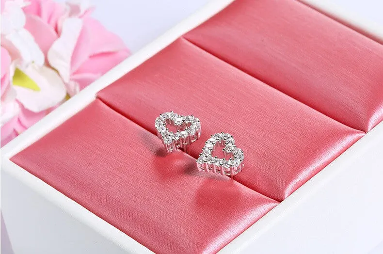 Dazzling Heart Stud Earrings