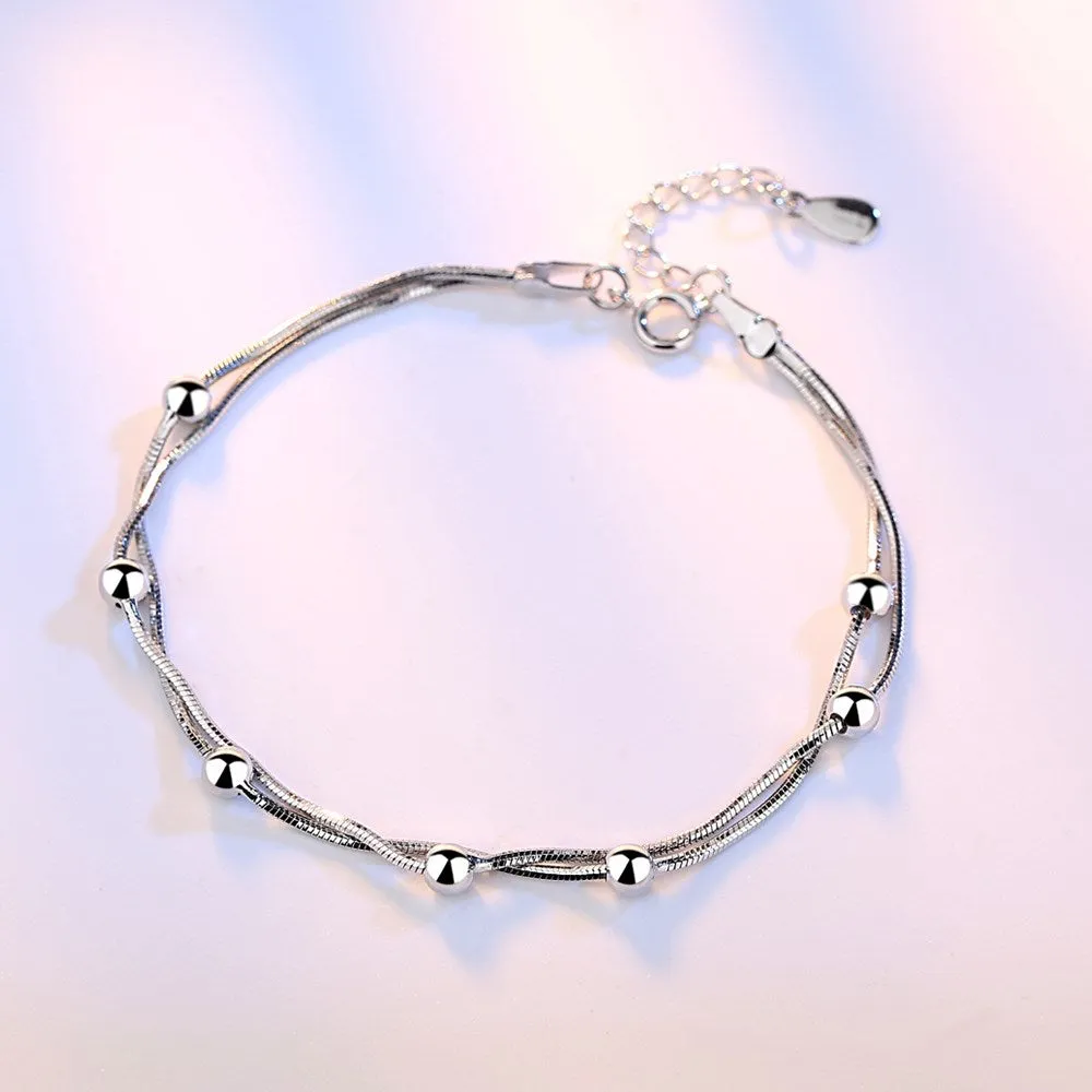 Double layer star transport bead bracelet