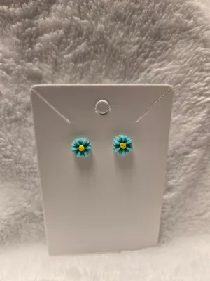Earring Teal Flower