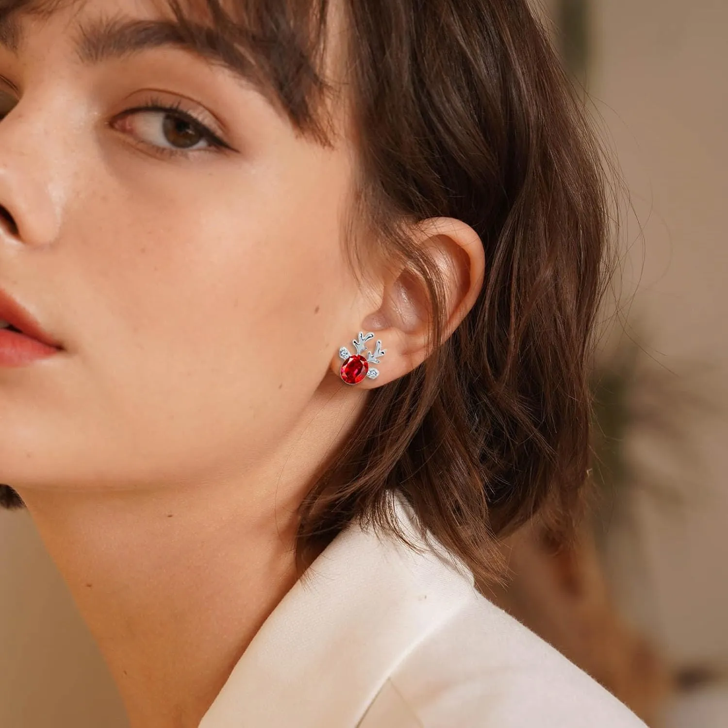 Earrings for Women HoopsDiamond Stud Earrings for Women Cute Heart Hypoallergenic Stud Earrings with Cubic Zirconia Gold Earrings Inspirational Design Fashion Oval Earrings