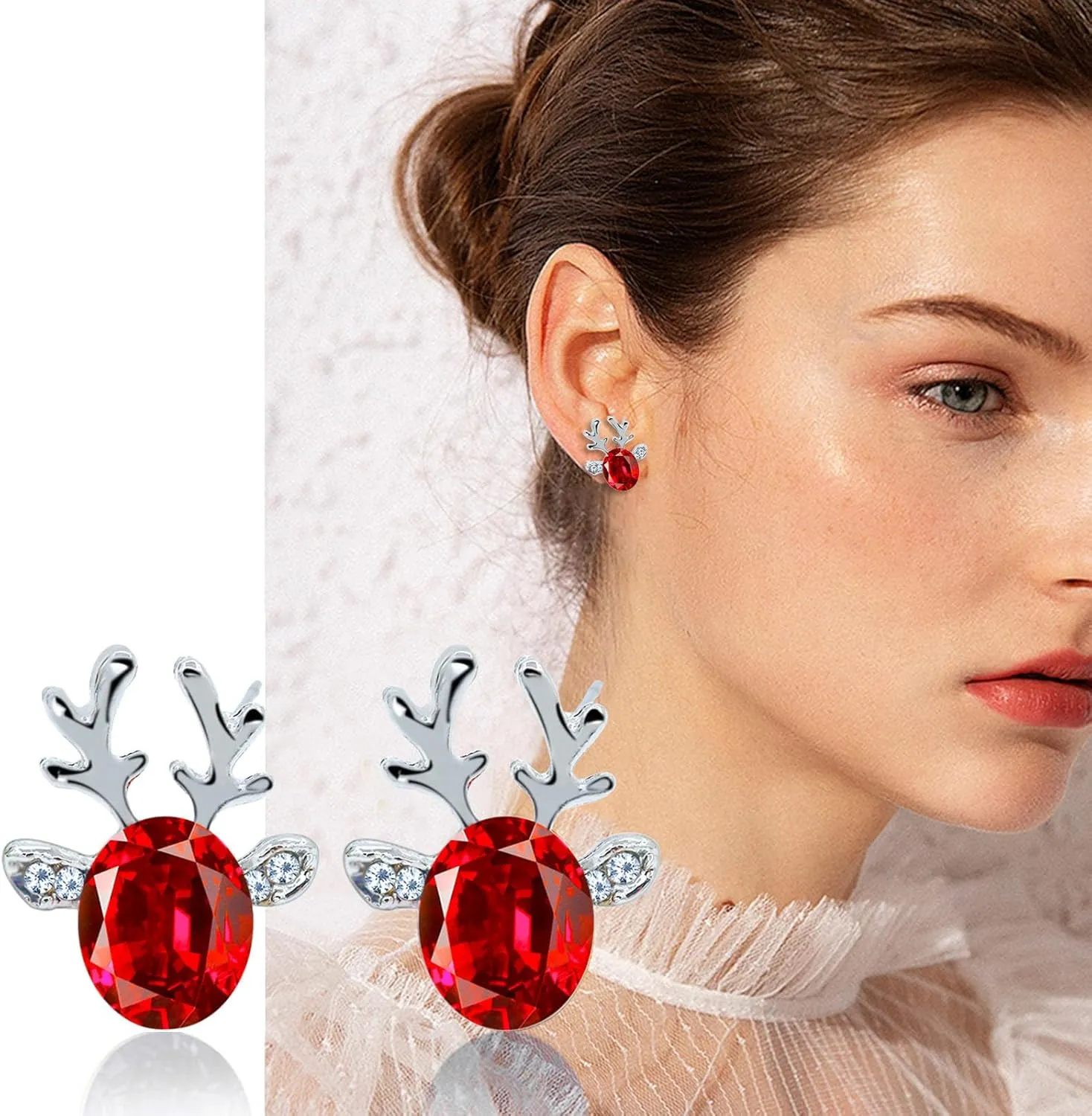 Earrings for Women HoopsDiamond Stud Earrings for Women Cute Heart Hypoallergenic Stud Earrings with Cubic Zirconia Gold Earrings Inspirational Design Fashion Oval Earrings