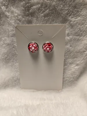 Earrings Red Flower