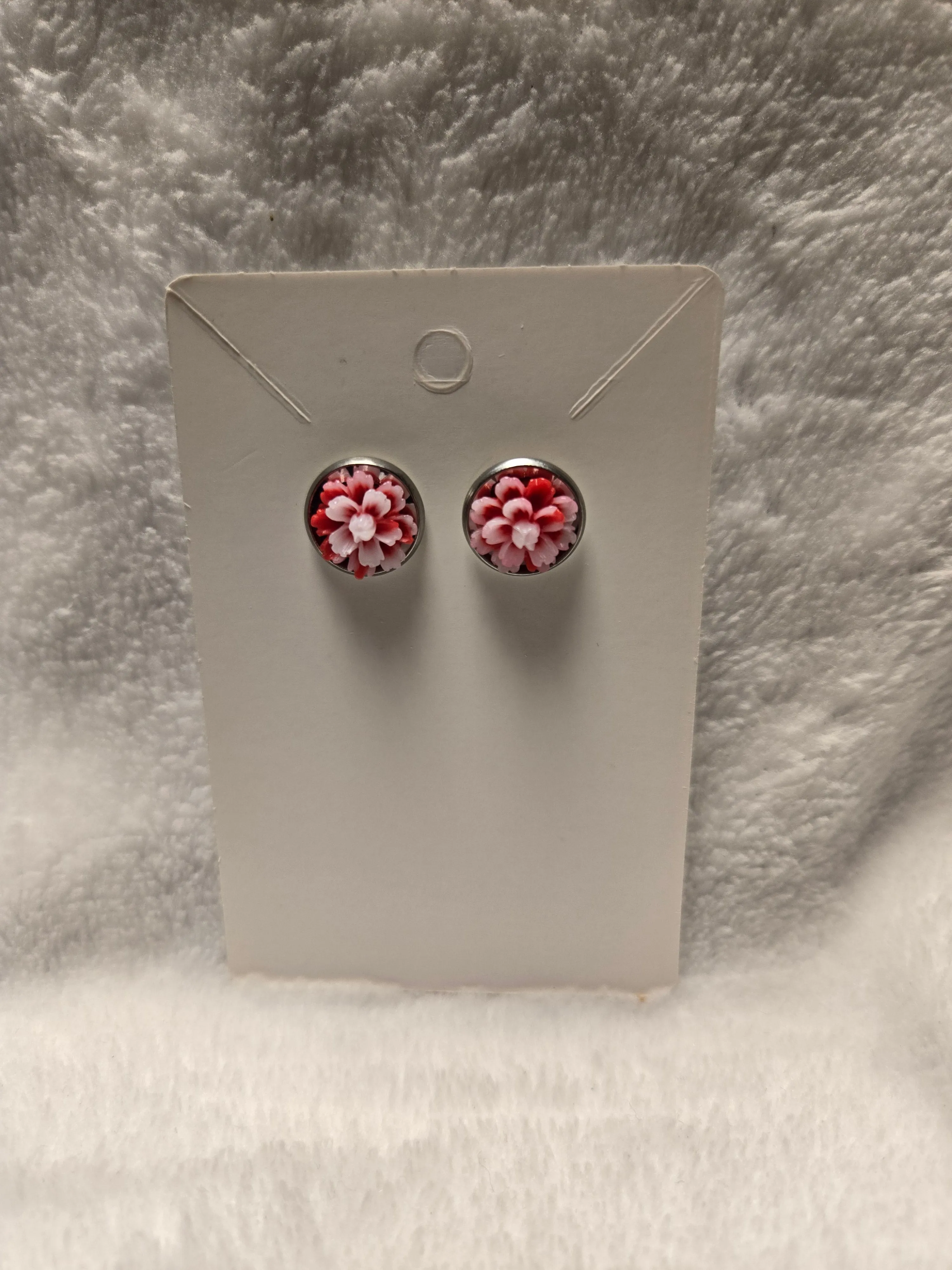 Earrings Red Flower