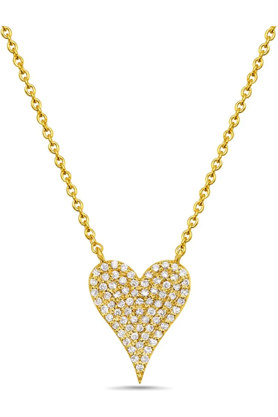 FC Creations Necklace 14K Gold Diamond Heart Pendant | Yellow Gold 0.52 Carats | Clearance Final Sale