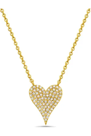 FC Creations Necklace 14K Gold Diamond Heart Pendant | Yellow Gold 0.52 Carats | Clearance Final Sale