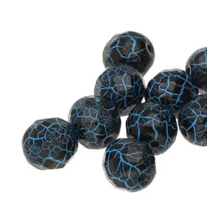 Fire Polished 4mm Ionic Jet Blue 40/Strand