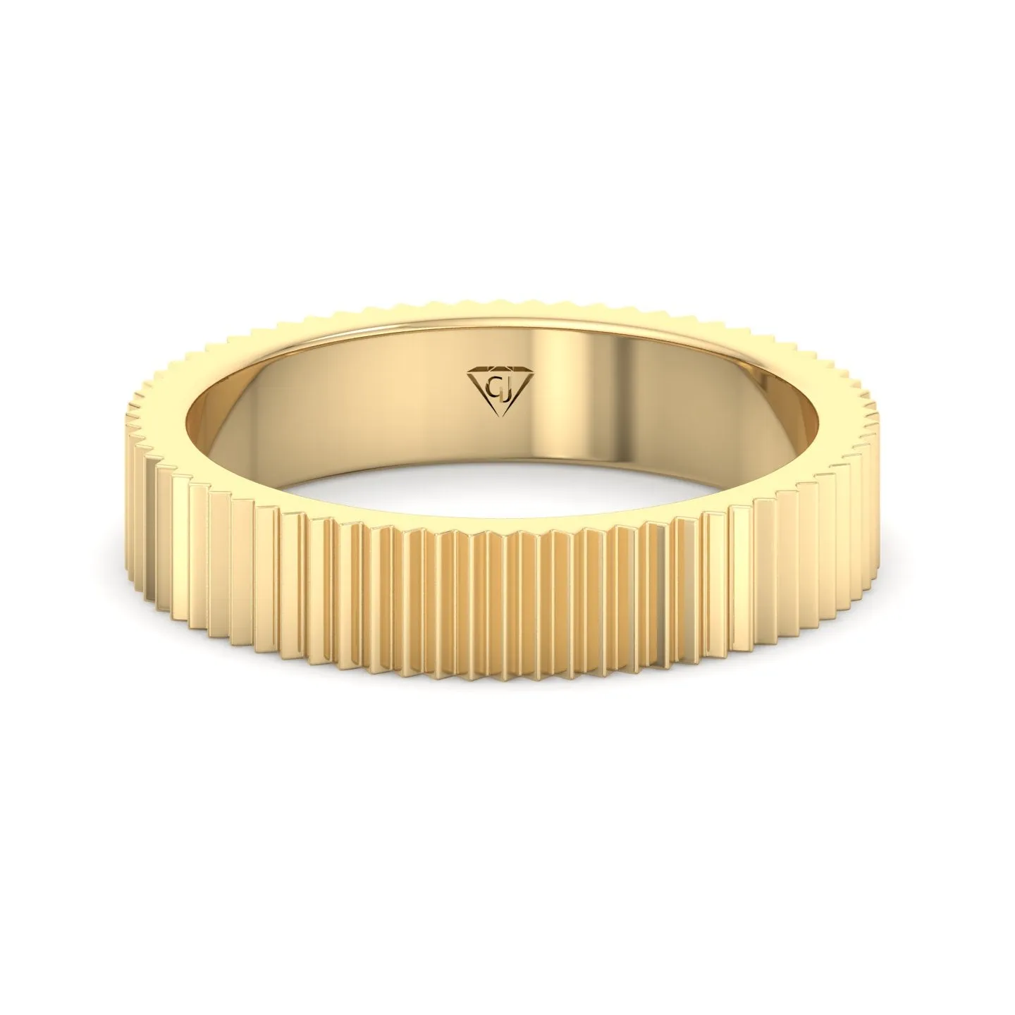 Franco - Unisex 5mm Fluted Gold Band