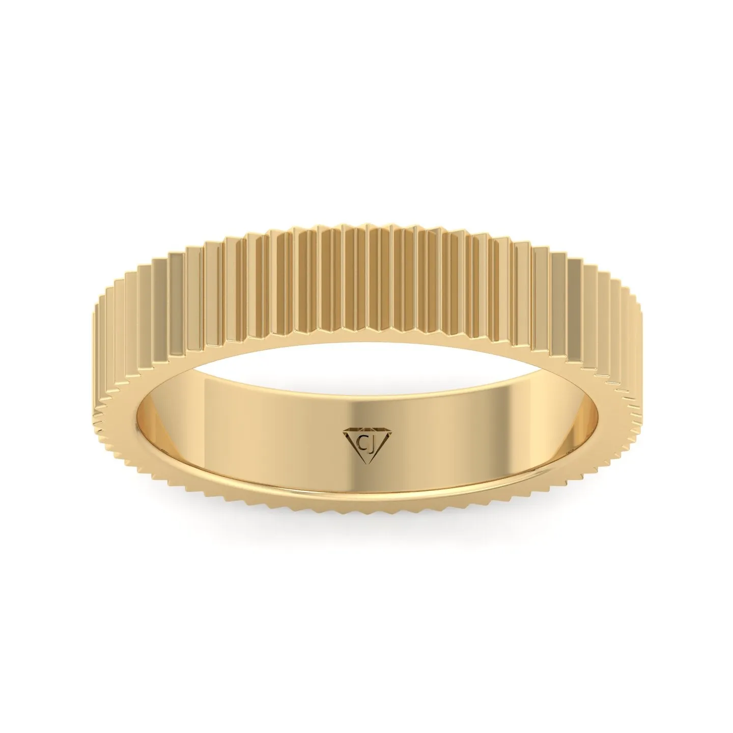 Franco - Unisex 5mm Fluted Gold Band