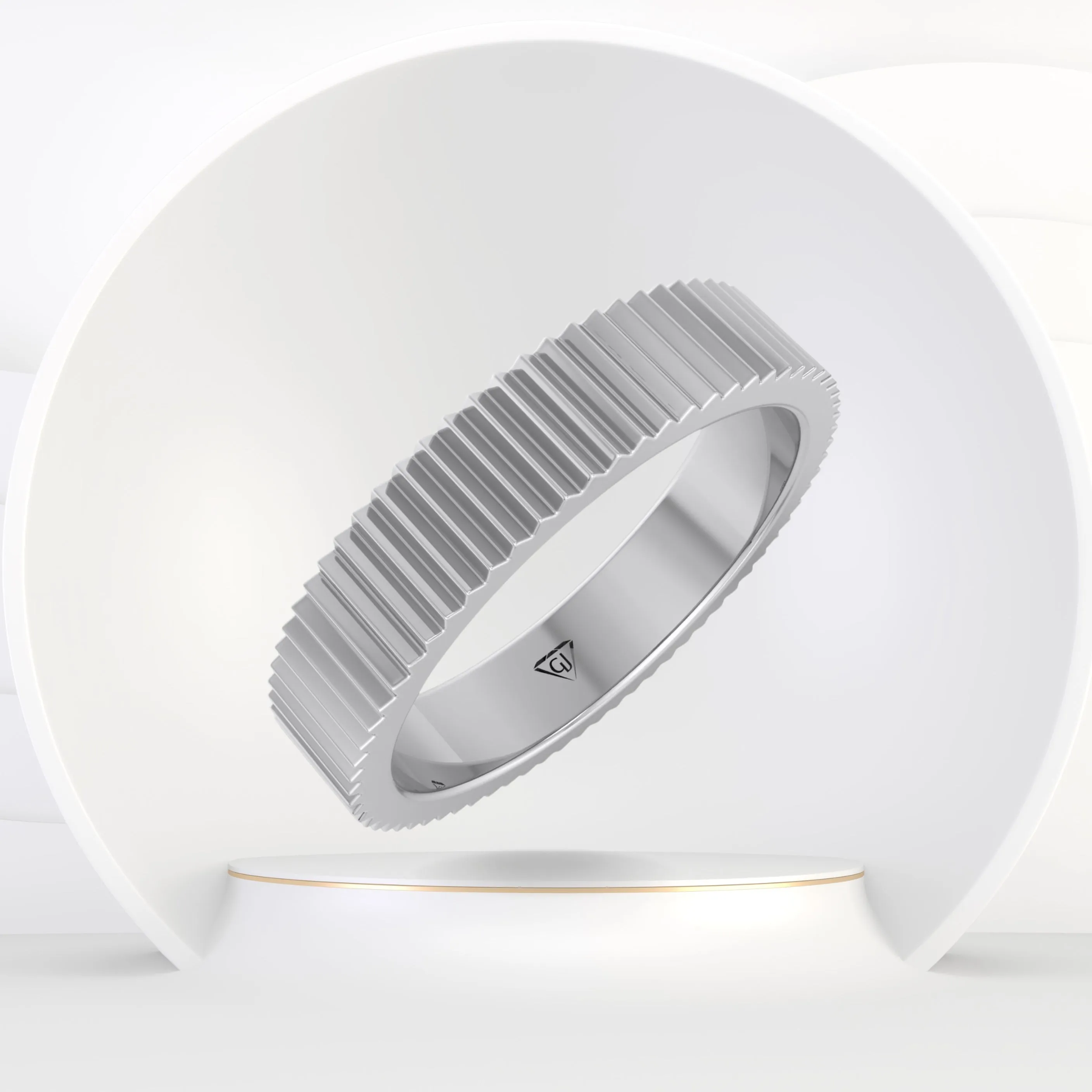 Franco - Unisex 5mm Fluted Gold Band