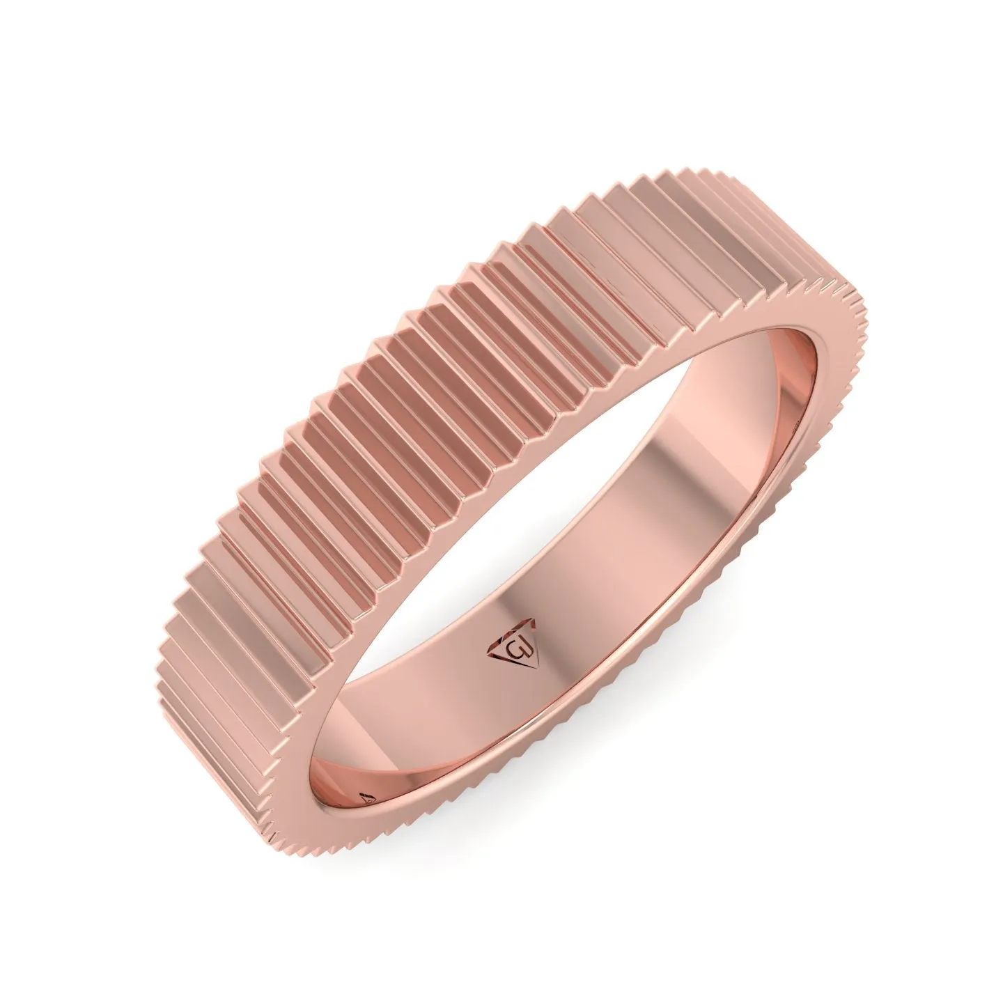 Franco - Unisex 5mm Fluted Gold Band