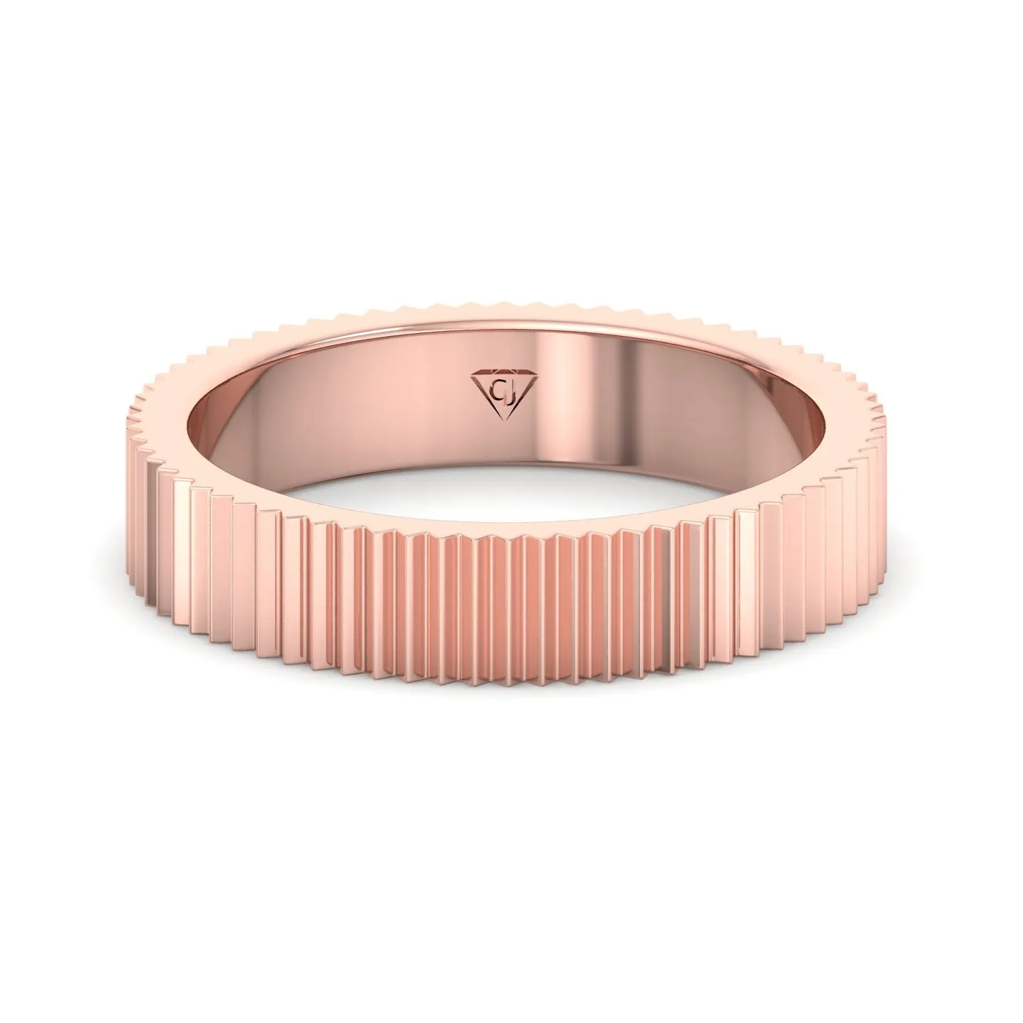 Franco - Unisex 5mm Fluted Gold Band