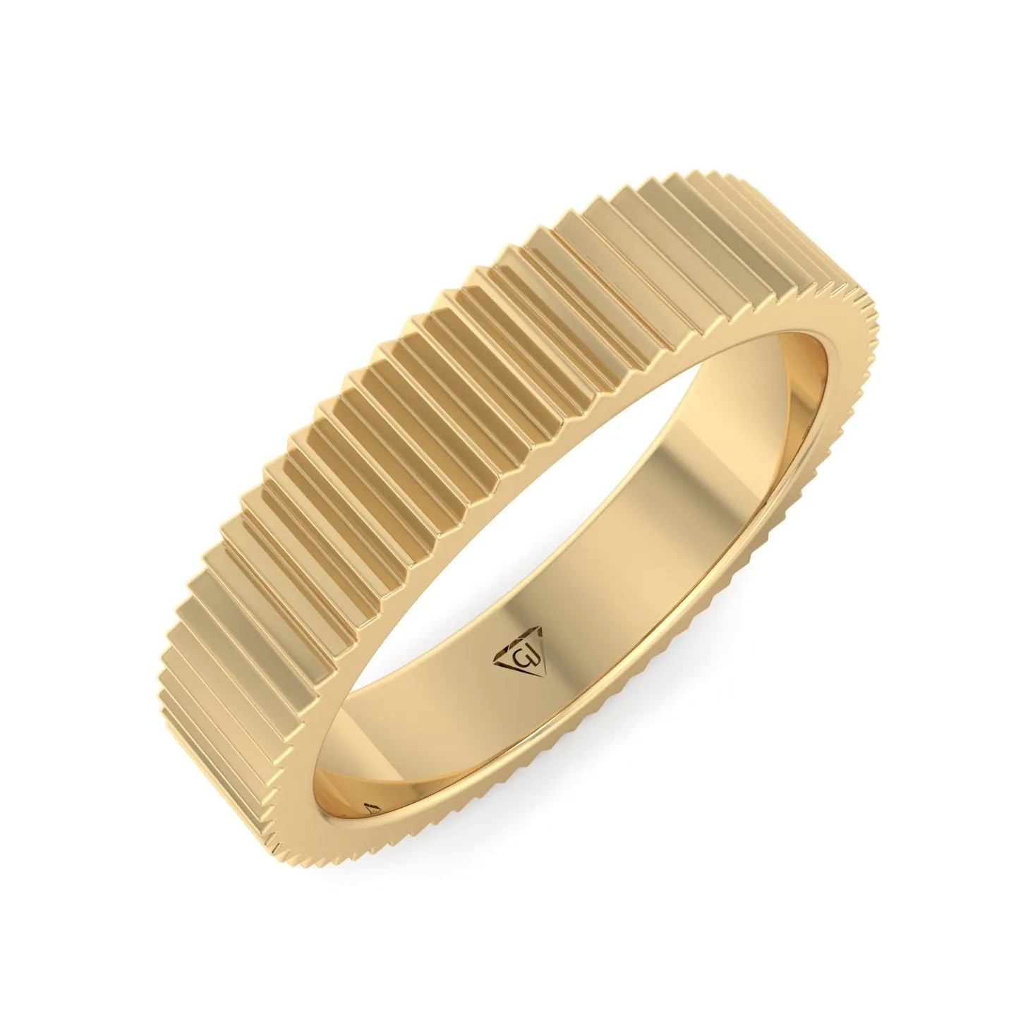 Franco - Unisex 5mm Fluted Gold Band