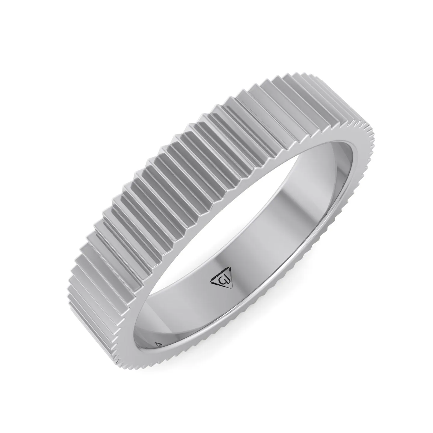 Franco - Unisex 5mm Fluted Gold Band