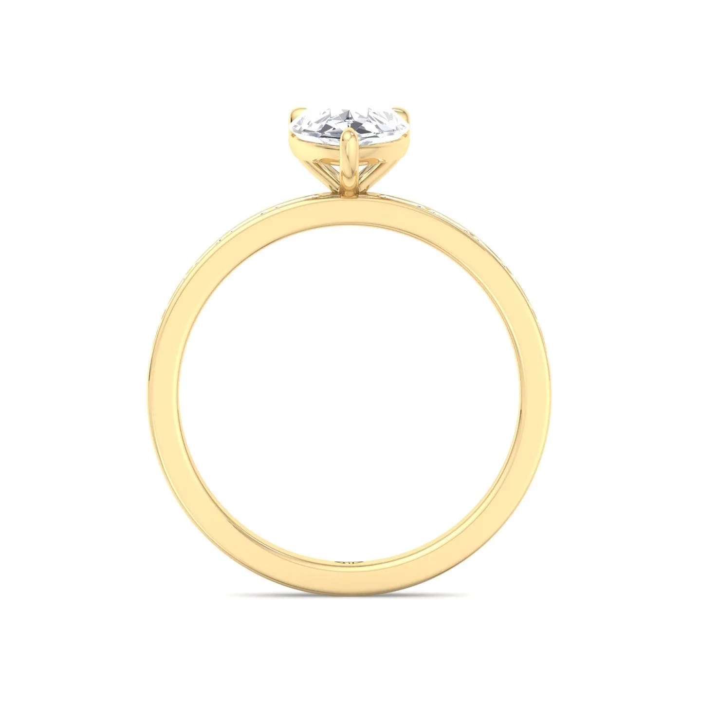 Gina - Pear Shape Diamond Engagement Ring with Baguette Shape Channel Set Side Stone Band
