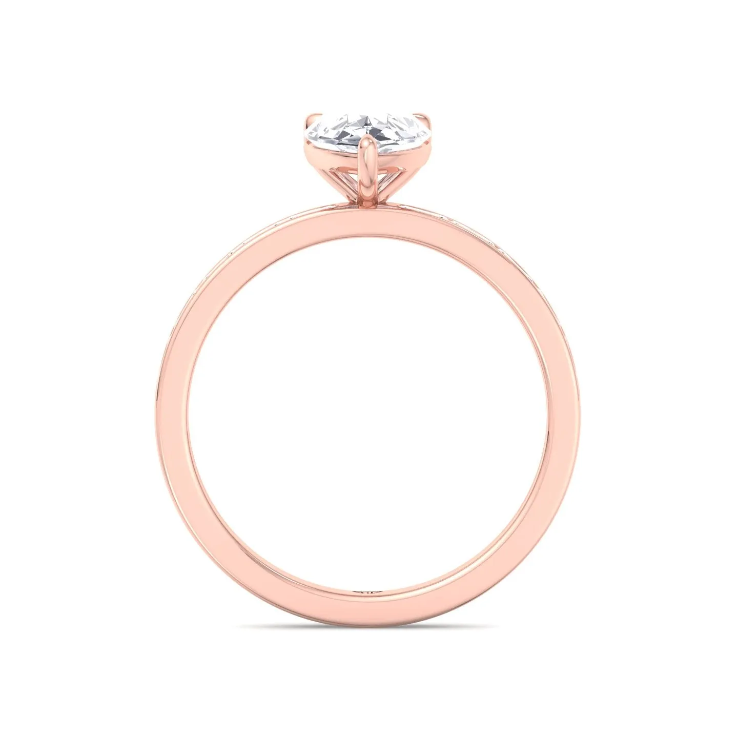 Gina - Pear Shape Diamond Engagement Ring with Baguette Shape Channel Set Side Stone Band
