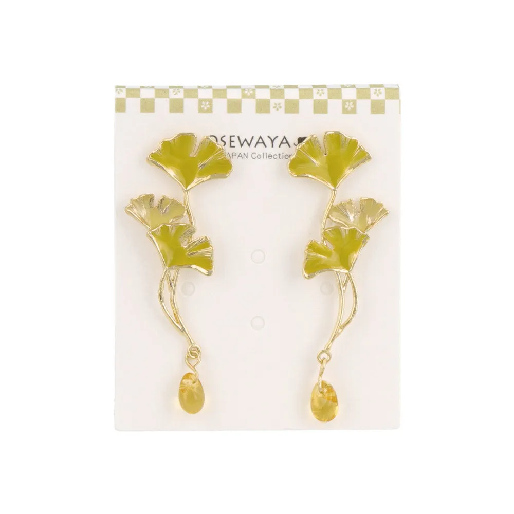 Gingko and Droplet Earrings