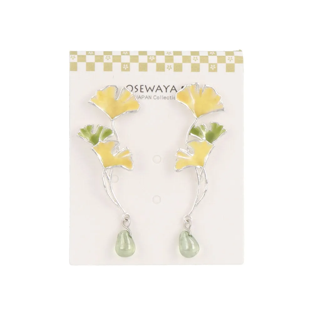 Gingko and Droplet Earrings