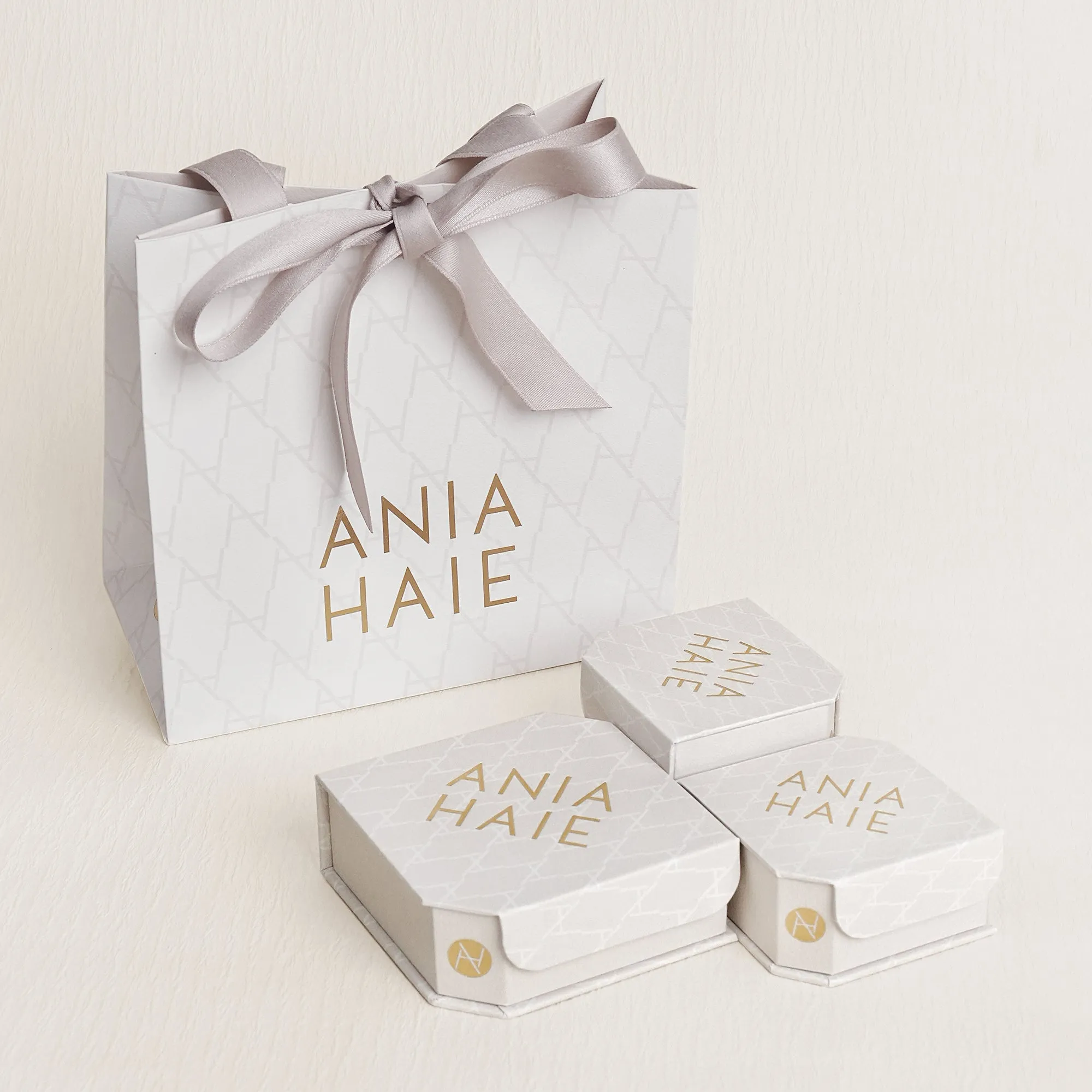 Gold Triple Marquise Stud Earrings