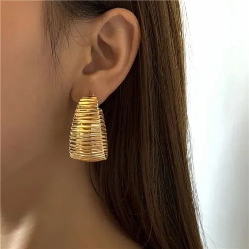 Golden Twisted Golden Glamour Hoops