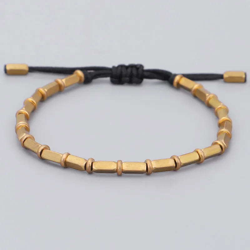 Handwoven Creative Bronze Beads Play Bracelet