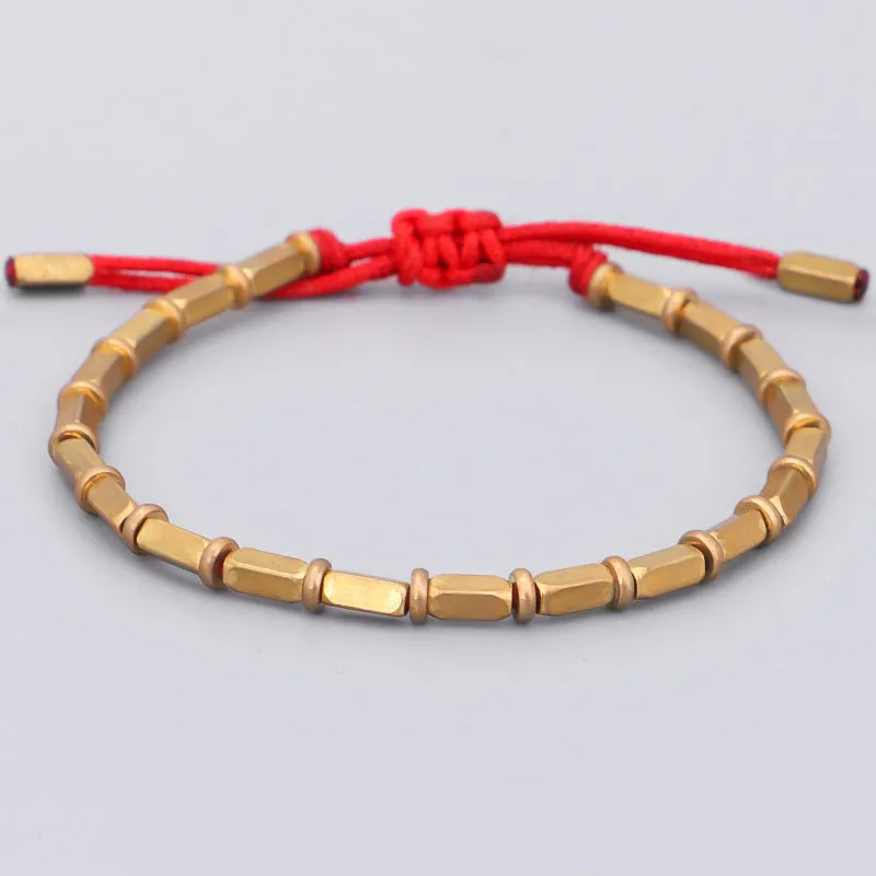 Handwoven Creative Bronze Beads Play Bracelet