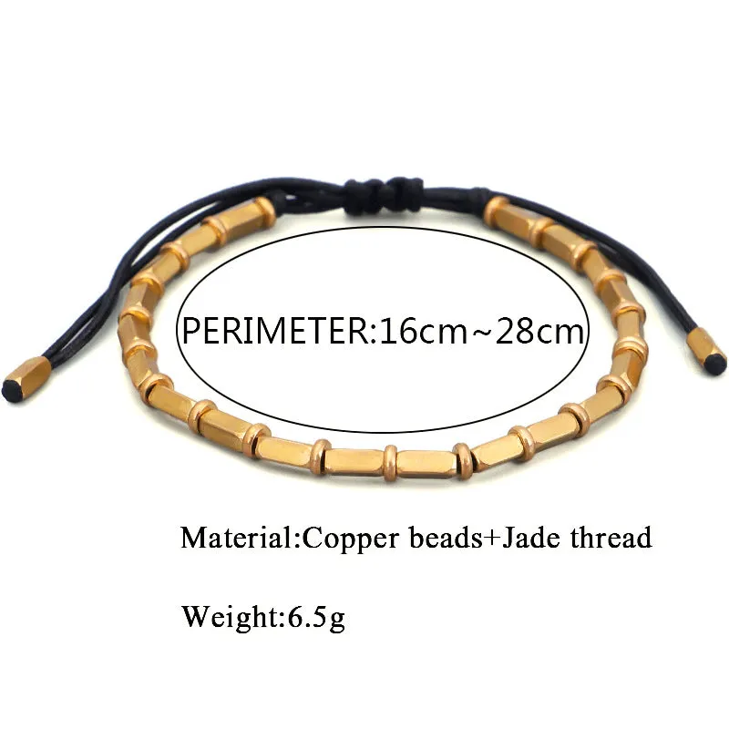 Handwoven Creative Bronze Beads Play Bracelet