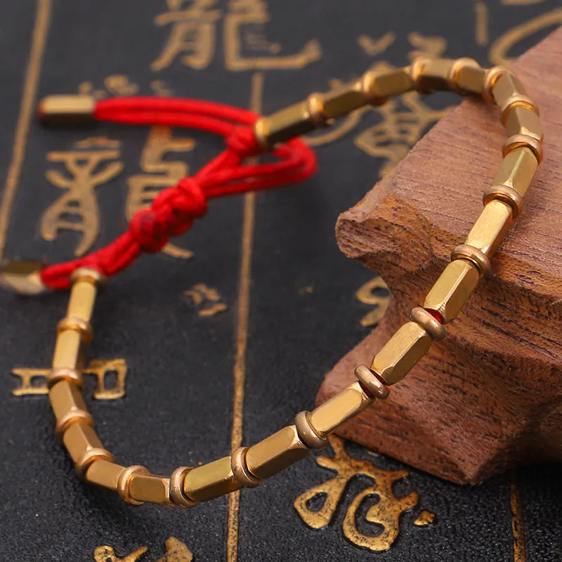 Handwoven Creative Bronze Beads Play Bracelet