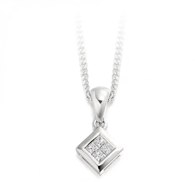 Harmony Collection Princess Cut Diamond Pendant 0.15ct