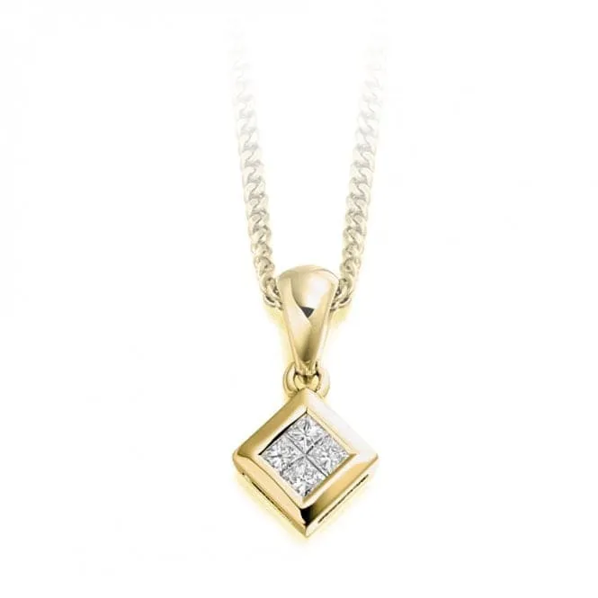 Harmony Collection Princess Cut Diamond Pendant 0.15ct