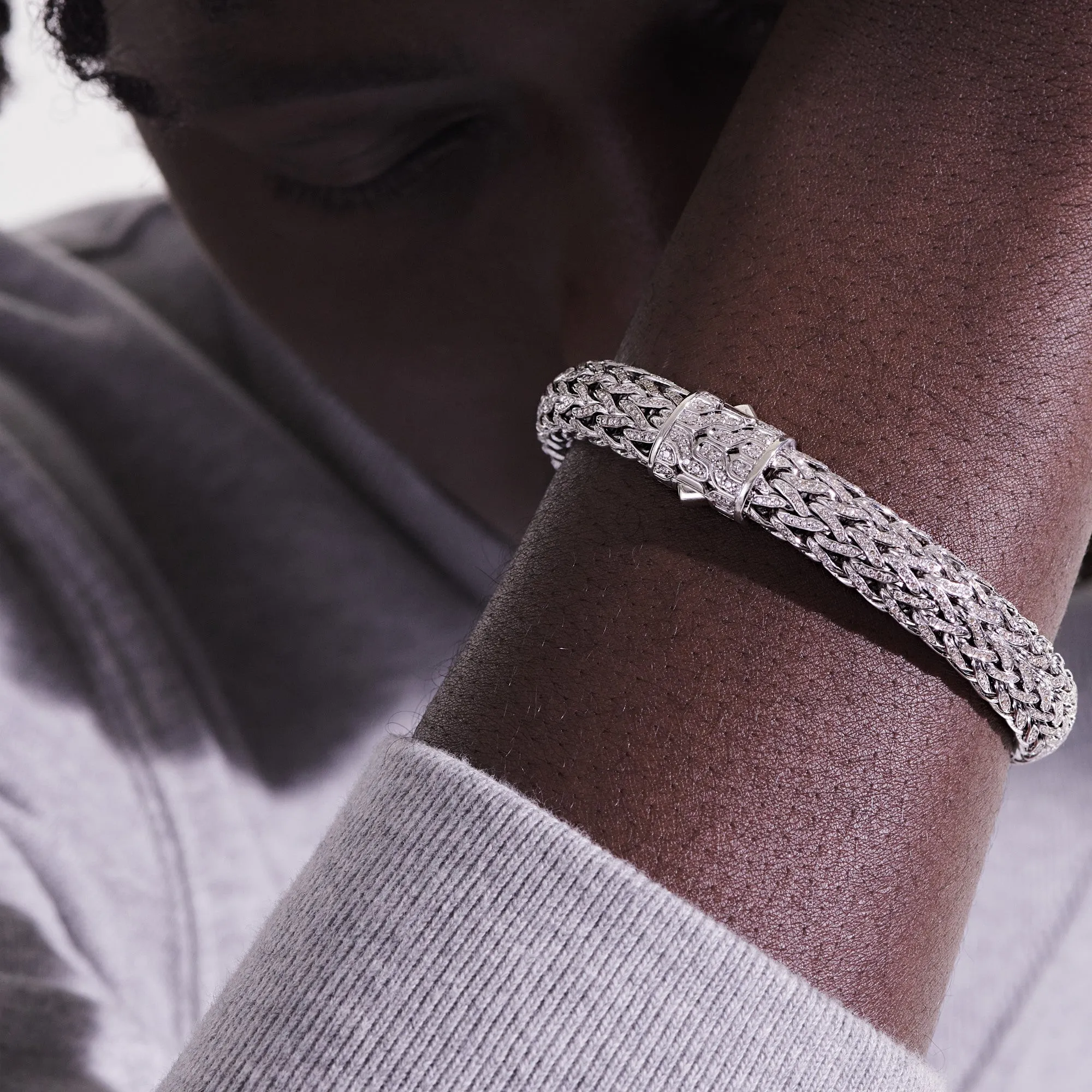 Icon Bracelet, Sterling Silver, Diamonds, 10.5MM|BMP905992DI