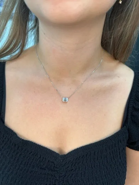 Ida - Emerald Shape Diamond Pendant