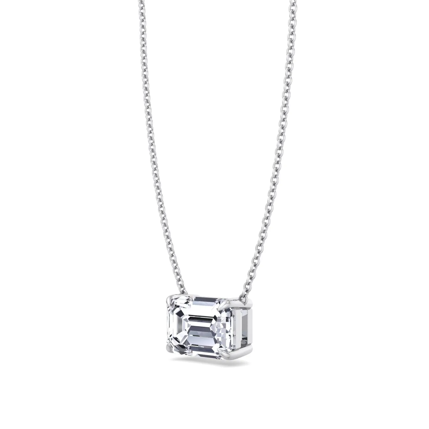 Ida - Emerald Shape Diamond Pendant