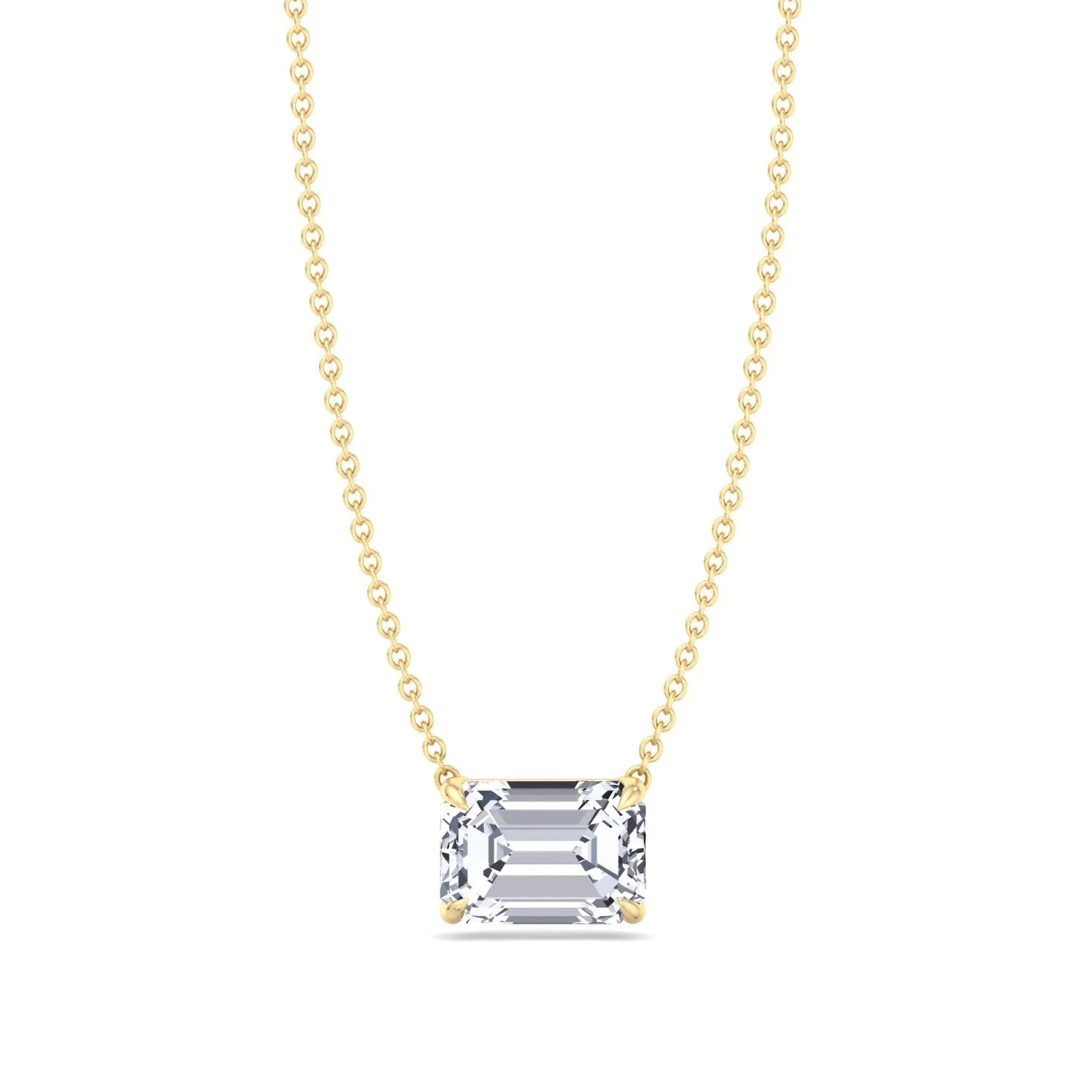 Ida - Emerald Shape Diamond Pendant
