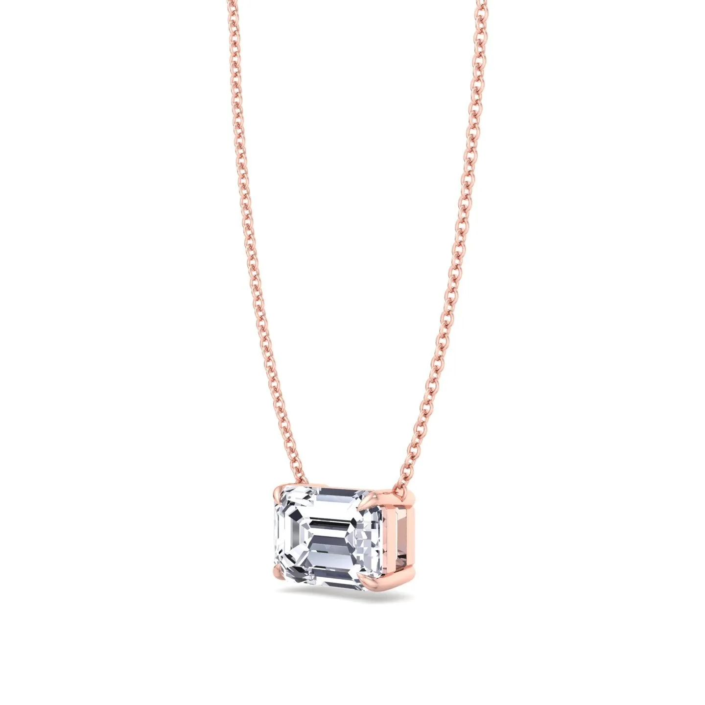 Ida - Emerald Shape Diamond Pendant