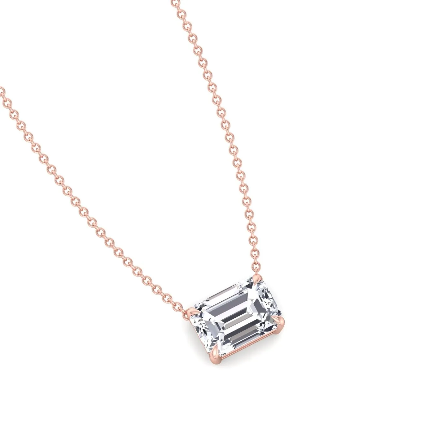 Ida - Emerald Shape Diamond Pendant