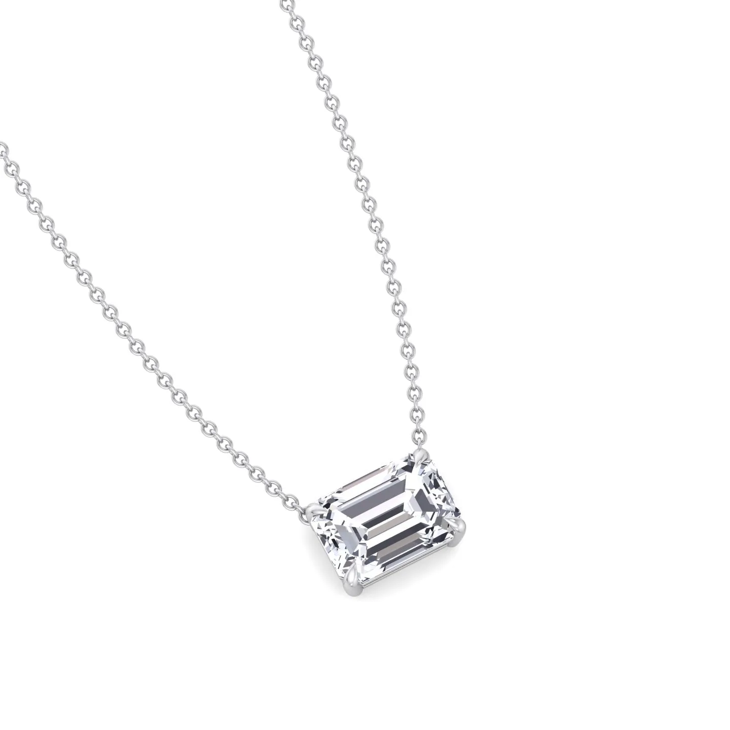 Ida - Emerald Shape Diamond Pendant