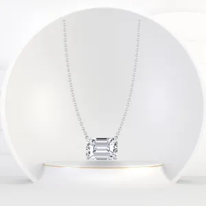 Ida - Emerald Shape Diamond Pendant
