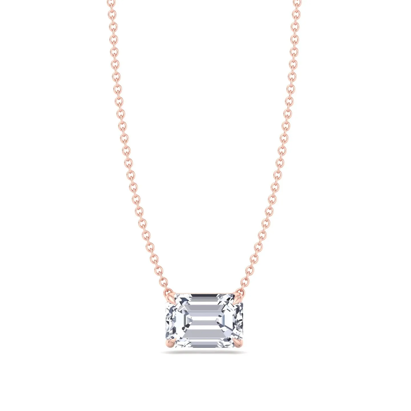 Ida - Emerald Shape Diamond Pendant