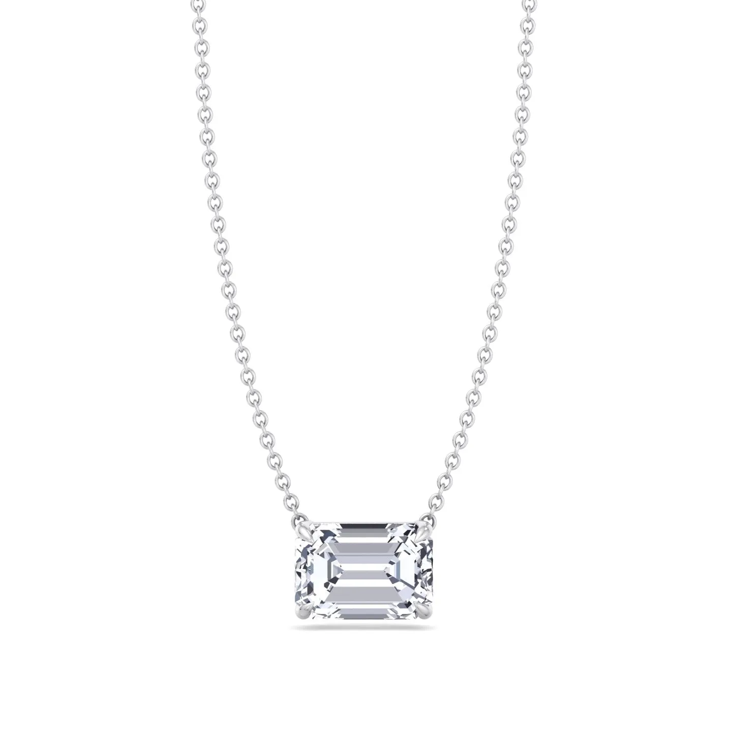 Ida - Emerald Shape Diamond Pendant