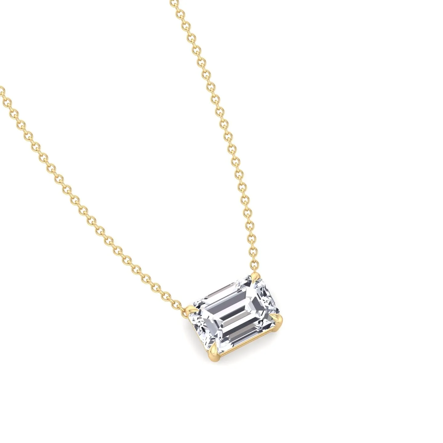 Ida - Emerald Shape Diamond Pendant