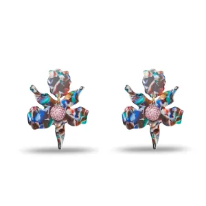 INDIGO FIELDS SMALL CRYSTAL LILY EARRINGS