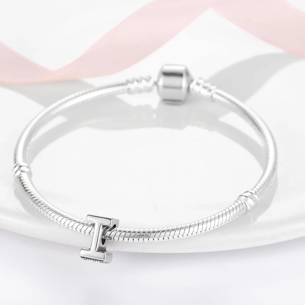 Initial Charms Fits Pandora Bracelet S925 Sterling Silver LetterCharms for Bracelets Alphabet A-Z Letters Bead Bracelet for Women Birthday Ceremony Charm Bracelets Necklace Pendent Anklet DIY Jewelry