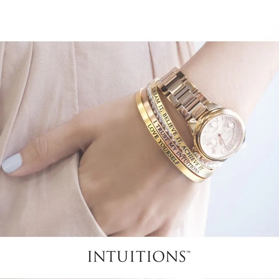 Intuitions Stainless Steel  Creative, Optimistic, Friendly October Pink Birthstone Bangle Bracelet