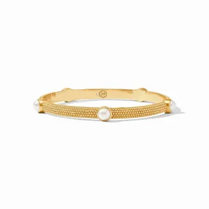 JV Cabochon Bangle, Gold/Pearl