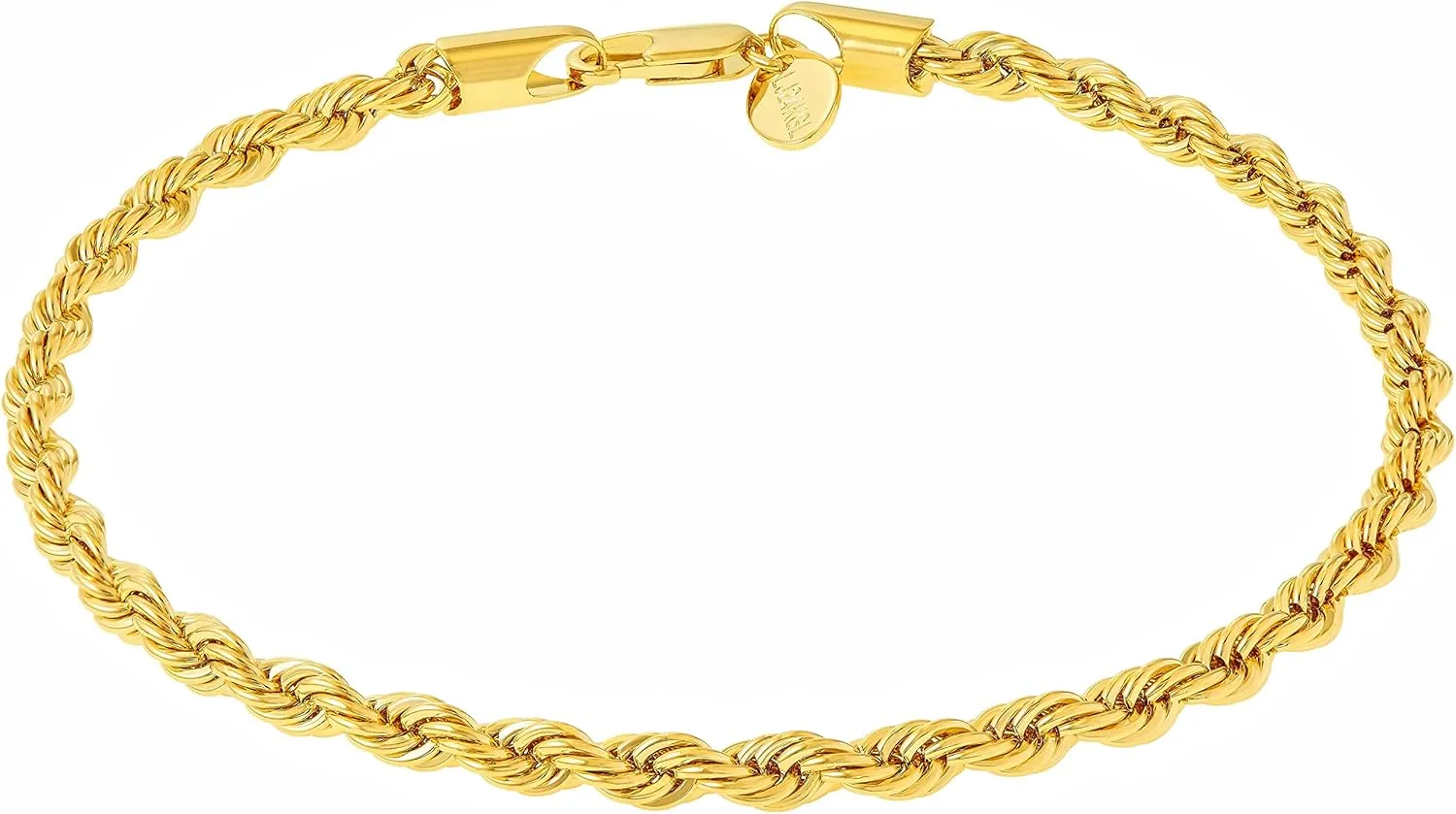 LIFETIME JEWELRY Womens Gold Anklet 5mm Rope Chain Ankle Bracelet 24k Real Gold Plated