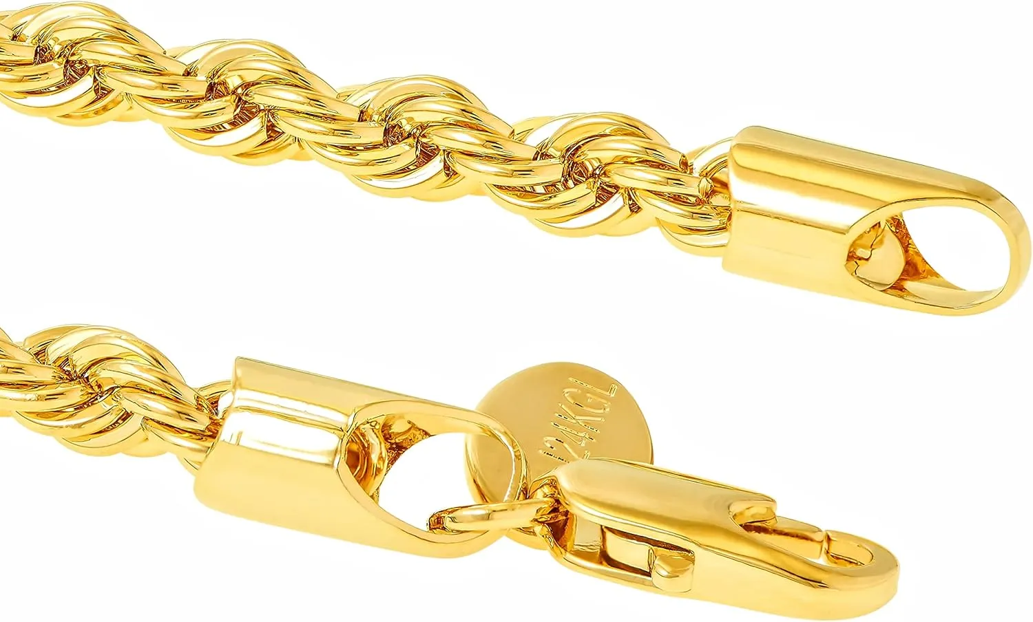 LIFETIME JEWELRY Womens Gold Anklet 5mm Rope Chain Ankle Bracelet 24k Real Gold Plated